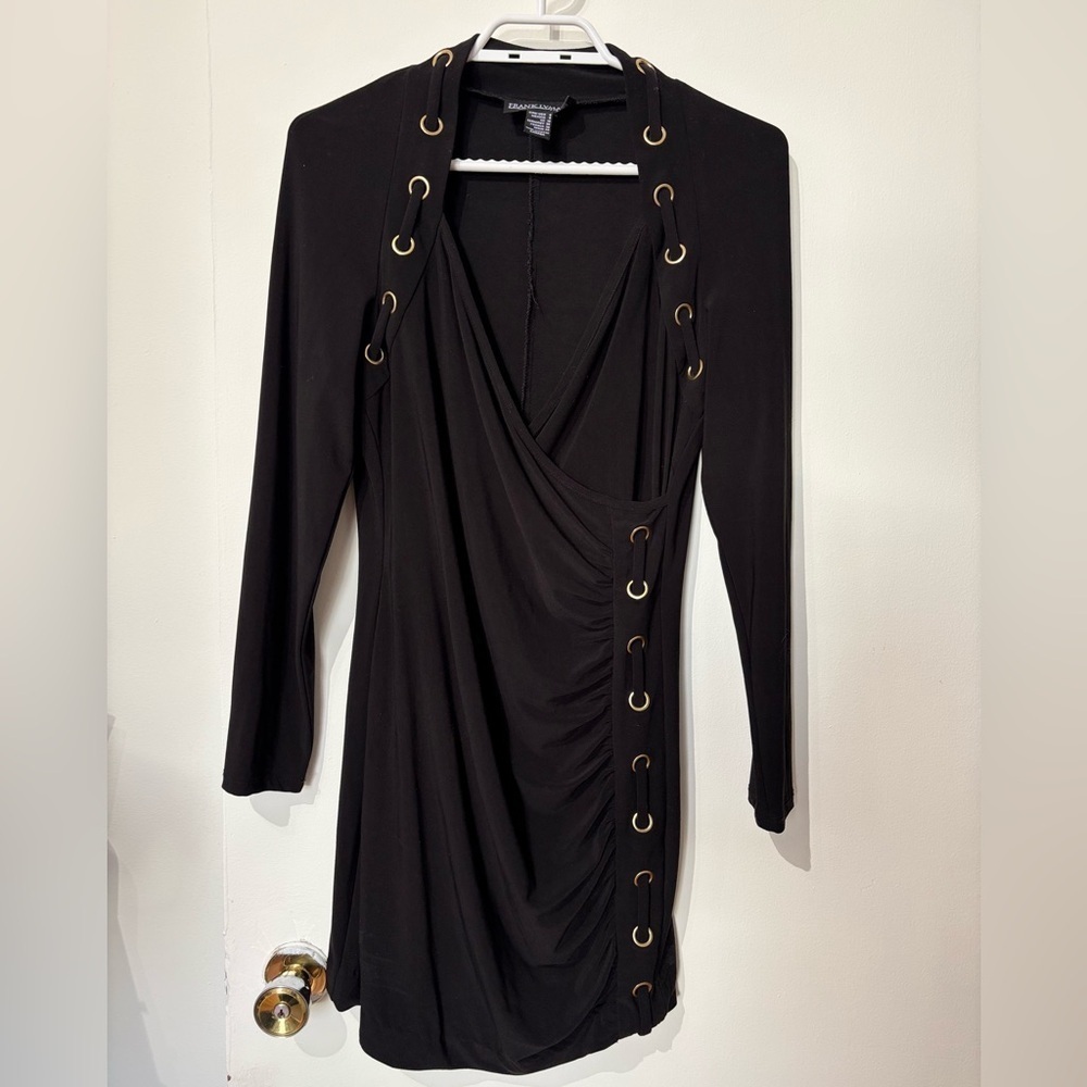 ✨Frank Lyman Design 8 Black Dress with Gold Eyelets